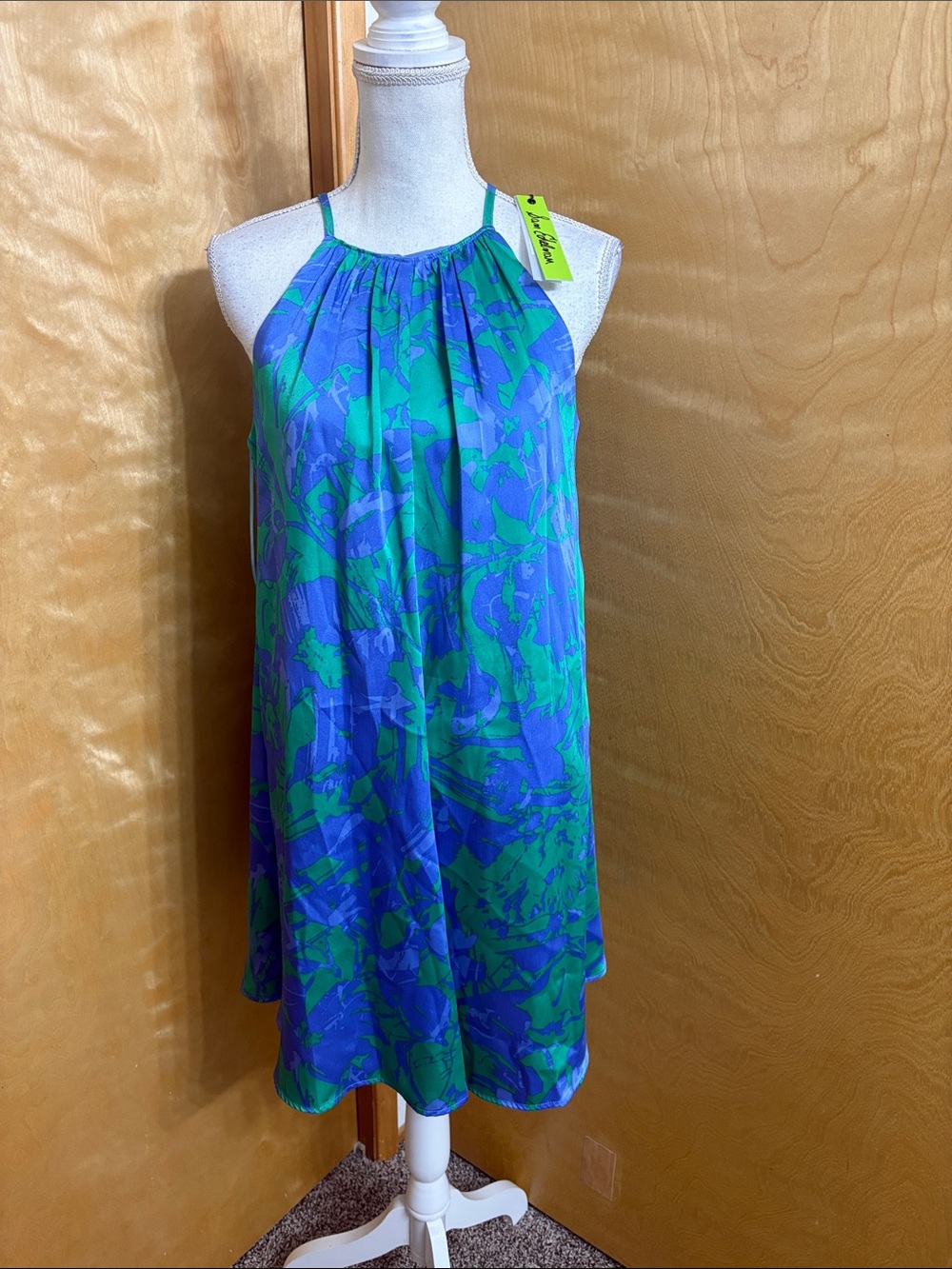 NWT Sam Edelman Summer Silhouette Mini Trapeze Periwinkle/Green Dress Size S